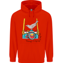 Camera With a Bird Photographer Photography Mens 80% Cotton Hoodie Bright Red