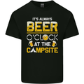 Camping Funny Alcohol Beer Campsite Mens Cotton T-Shirt Tee Top Black