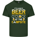 Camping Funny Alcohol Beer Campsite Mens Cotton T-Shirt Tee Top Forest Green