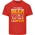 Camping Funny Alcohol Beer Campsite Mens Cotton T-Shirt Tee Top Red