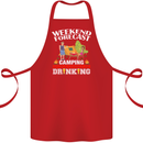 Camping Weekend Forecast Funny Alcohol Beer Cotton Apron 100% Organic Red