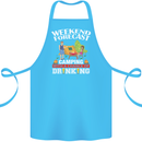 Camping Weekend Forecast Funny Alcohol Beer Cotton Apron 100% Organic Turquoise