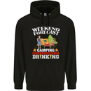Camping Weekend Forecast Funny Alcohol Beer Mens 80% Cotton Hoodie Black