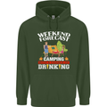 Camping Weekend Forecast Funny Alcohol Beer Mens 80% Cotton Hoodie Forest Green