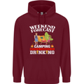 Camping Weekend Forecast Funny Alcohol Beer Mens 80% Cotton Hoodie Maroon