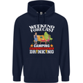 Camping Weekend Forecast Funny Alcohol Beer Mens 80% Cotton Hoodie Navy Blue
