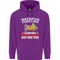Camping Weekend Forecast Funny Alcohol Beer Mens 80% Cotton Hoodie Purple