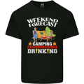 Camping Weekend Forecast Funny Alcohol Beer Mens Cotton T-Shirt Tee Top Black
