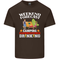 Camping Weekend Forecast Funny Alcohol Beer Mens Cotton T-Shirt Tee Top Dark Chocolate