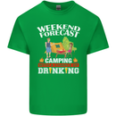 Camping Weekend Forecast Funny Alcohol Beer Mens Cotton T-Shirt Tee Top Irish Green