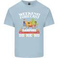 Camping Weekend Forecast Funny Alcohol Beer Mens Cotton T-Shirt Tee Top Light Blue