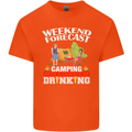 Camping Weekend Forecast Funny Alcohol Beer Mens Cotton T-Shirt Tee Top Orange