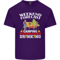 Camping Weekend Forecast Funny Alcohol Beer Mens Cotton T-Shirt Tee Top Purple
