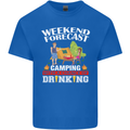 Camping Weekend Forecast Funny Alcohol Beer Mens Cotton T-Shirt Tee Top Royal Blue