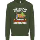Camping Weekend Forecast Funny Alcohol Beer Mens Sweatshirt Jumper Forest Green
