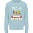 Camping Weekend Forecast Funny Alcohol Beer Mens Sweatshirt Jumper Light Blue
