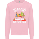 Camping Weekend Forecast Funny Alcohol Beer Mens Sweatshirt Jumper Light Pink