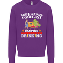 Camping Weekend Forecast Funny Alcohol Beer Mens Sweatshirt Jumper Purple