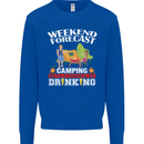 Camping Weekend Forecast Funny Alcohol Beer Mens Sweatshirt Jumper Royal Blue