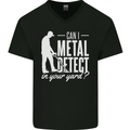 Can I Metal Detect In Your Yard Detecting Mens V-Neck Cotton T-Shirt Black