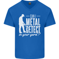 Can I Metal Detect In Your Yard Detecting Mens V-Neck Cotton T-Shirt Royal Blue