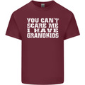 Can't Scare Me Grandkids Grandparent's Day Mens Cotton T-Shirt Tee Top Maroon