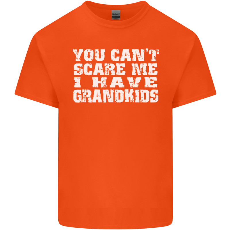 Can't Scare Me Grandkids Grandparent's Day Mens Cotton T-Shirt Tee Top Orange