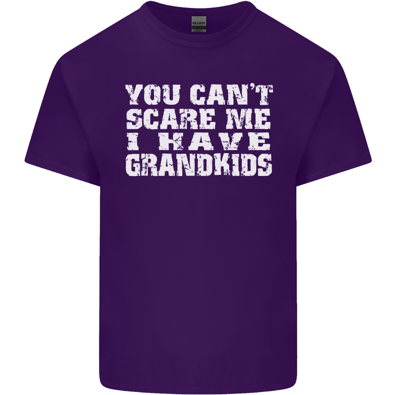 Can't Scare Me Grandkids Grandparent's Day Mens Cotton T-Shirt Tee Top Purple