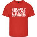Can't Scare Me Grandkids Grandparent's Day Mens Cotton T-Shirt Tee Top Red