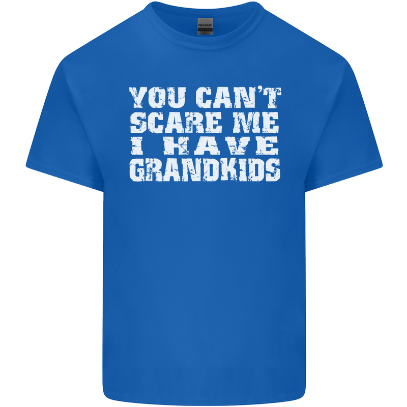 Can't Scare Me Grandkids Grandparent's Day Mens Cotton T-Shirt Tee Top Royal Blue