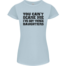 Can't Scare Me Three Daughters Father's Day Womens Petite Cut T-Shirt Light Blue