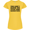 Can't Scare Me Three Daughters Father's Day Womens Petite Cut T-Shirt Yellow