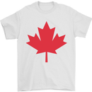 Canadian Flag Canada Maple Leaf Mens T-Shirt Cotton Gildan White