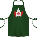 Canadian Maple Leaf Flag Canada Beaver Cotton Apron 100% Organic Forest Green