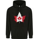 Canadian Maple Leaf Flag Canada Beaver Mens 80% Cotton Hoodie Black