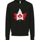 Canadian Maple Leaf Flag Canada Beaver Mens Sweatshirt Jumper Black