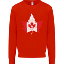 Canadian Maple Leaf Flag Canada Beaver Mens Sweatshirt Jumper Bright Red