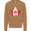 Canadian Maple Leaf Flag Canada Beaver Mens Sweatshirt Jumper Caramel Latte