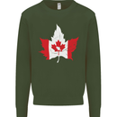 Canadian Maple Leaf Flag Canada Beaver Mens Sweatshirt Jumper Forest Green