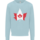 Canadian Maple Leaf Flag Canada Beaver Mens Sweatshirt Jumper Light Blue