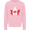 Canadian Maple Leaf Flag Canada Beaver Mens Sweatshirt Jumper Light Pink