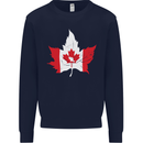 Canadian Maple Leaf Flag Canada Beaver Mens Sweatshirt Jumper Navy Blue