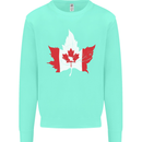 Canadian Maple Leaf Flag Canada Beaver Mens Sweatshirt Jumper Peppermint