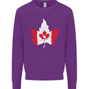 Canadian Maple Leaf Flag Canada Beaver Mens Sweatshirt Jumper Purple