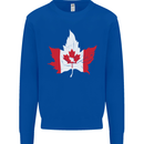 Canadian Maple Leaf Flag Canada Beaver Mens Sweatshirt Jumper Royal Blue