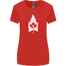Canadian Maple Leaf Flag Canada Beaver Womens Wider Cut T-Shirt Red