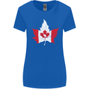Canadian Maple Leaf Flag Canada Beaver Womens Wider Cut T-Shirt Royal Blue