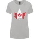 Canadian Maple Leaf Flag Canada Beaver Womens Wider Cut T-Shirt Sports Grey
