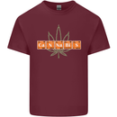 Cannabis Periodic Table Chemistry Weed Mens Cotton T-Shirt Tee Top Maroon