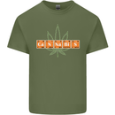 Cannabis Periodic Table Chemistry Weed Mens Cotton T-Shirt Tee Top Military Green